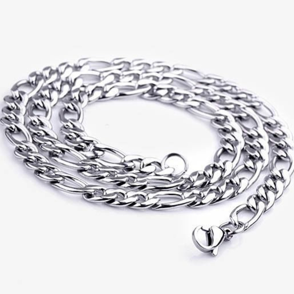 Men's Necklace Figaro Chain Stainless Steel 24" 5mm Party Gift